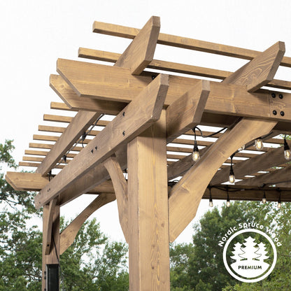 10 x 10 Fairhaven Pergola Rustic Finish