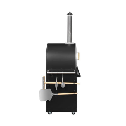 11’ 4-Burner Outdoor Kitchen Island (Black), 48000 BTUs, Built-In Pizza Oven, ¾” Cordierite Pizza Stone, CSA Certified, TMG-LKS11B