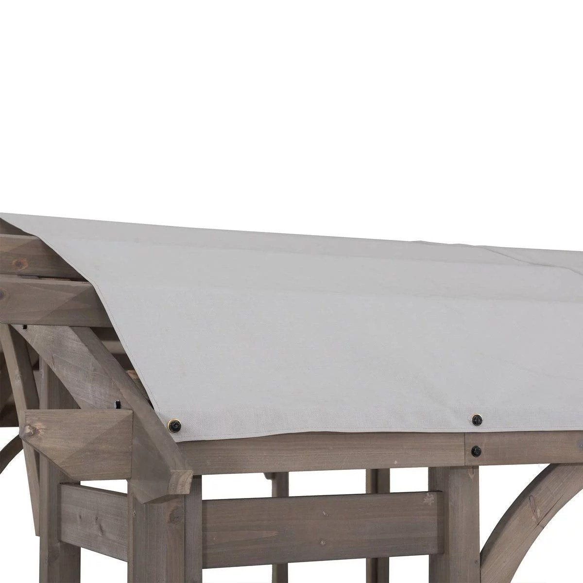 SummerCove 10 ft. x 14 ft. Light Gray Cedar Frame Arched Pergola with Shelves