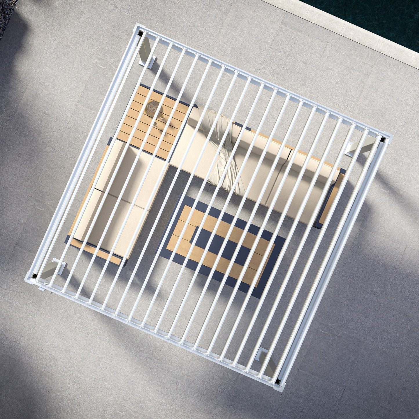 MIRADOR 111DA 10’x10′ WHITE PERGOLA