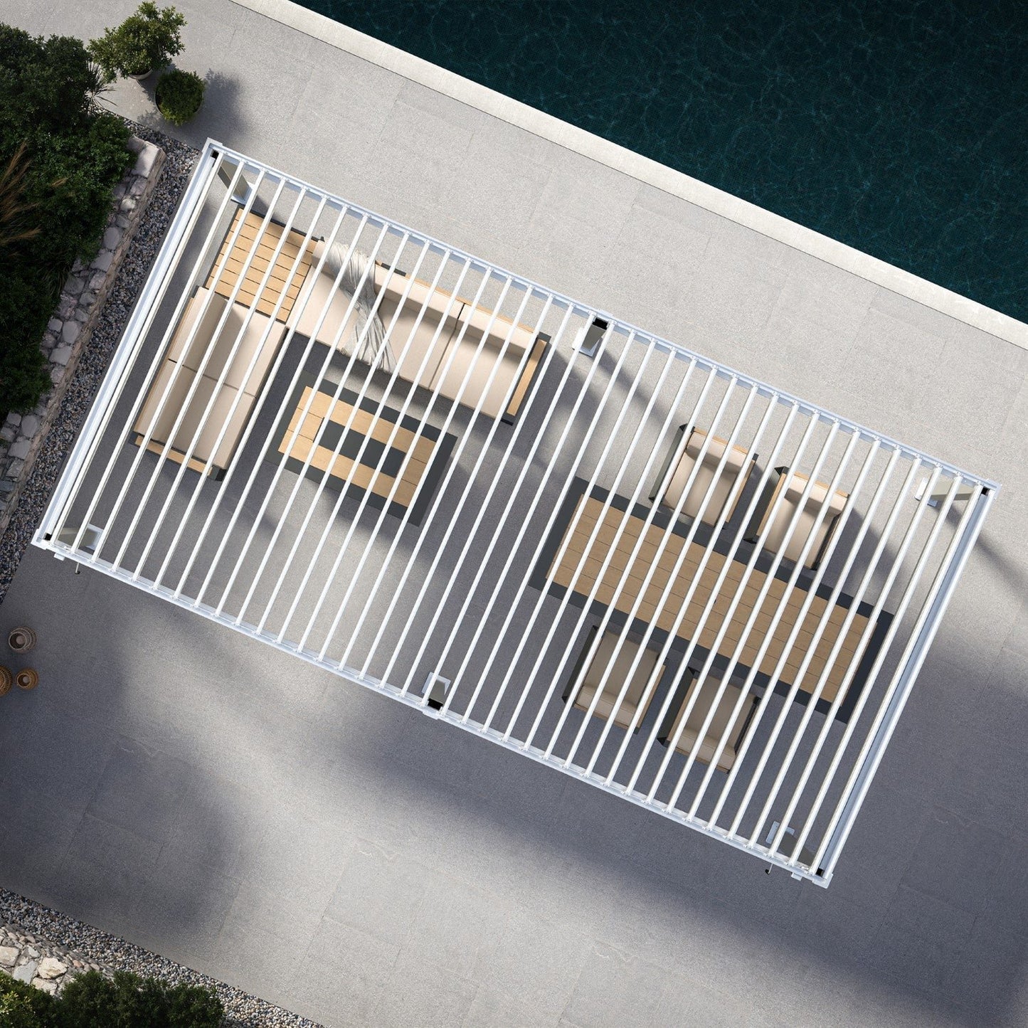 MIRADOR 111DA 10’x20′ WHITE PERGOLA