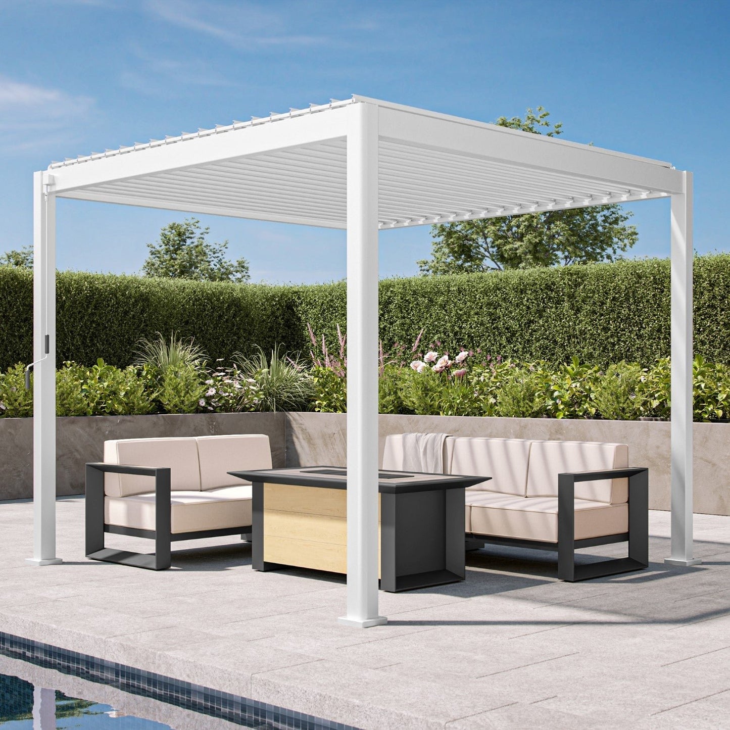 MIRADOR 111SR 10’x10′ WHITE PERGOLA