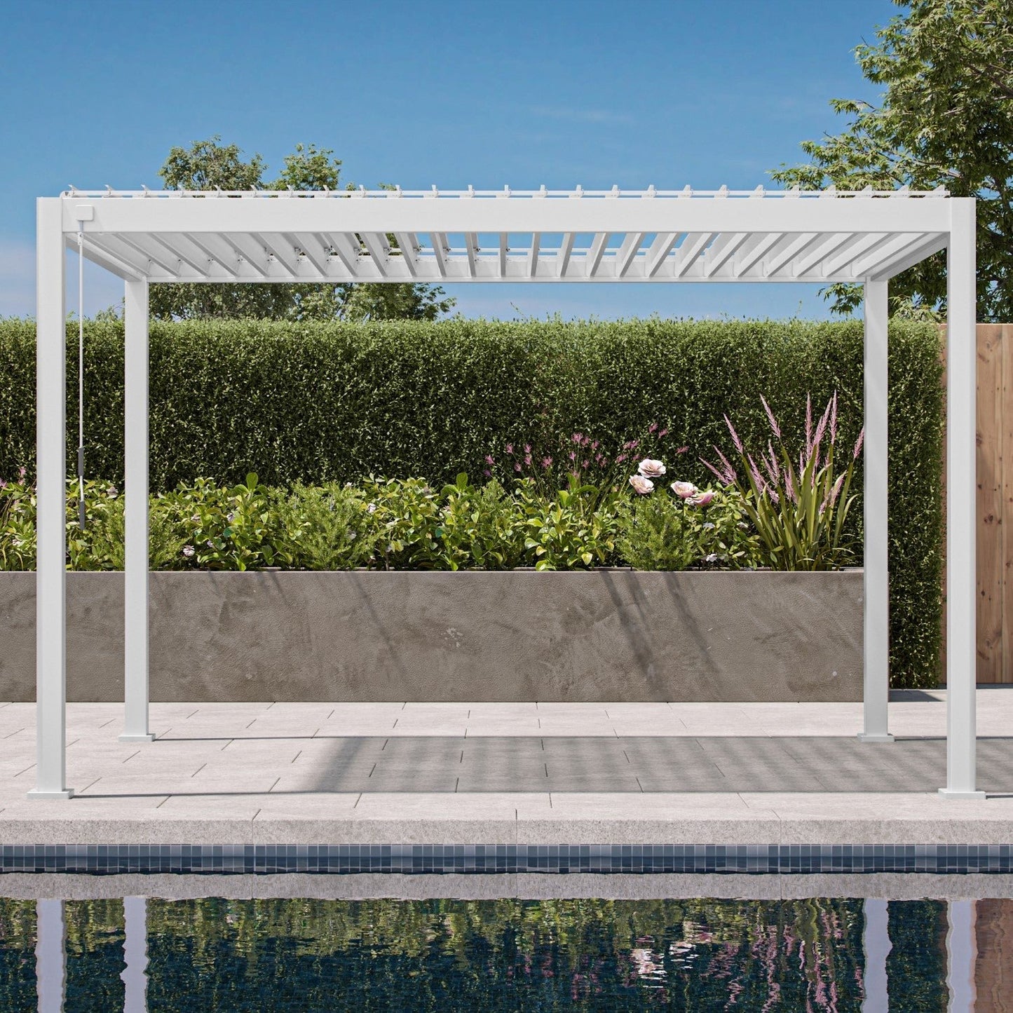 MIRADOR 111SR 10’x13′ WHITE PERGOLA