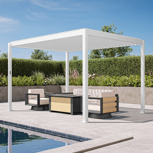 MIRADOR 111SR 10’x13′ WHITE PERGOLA