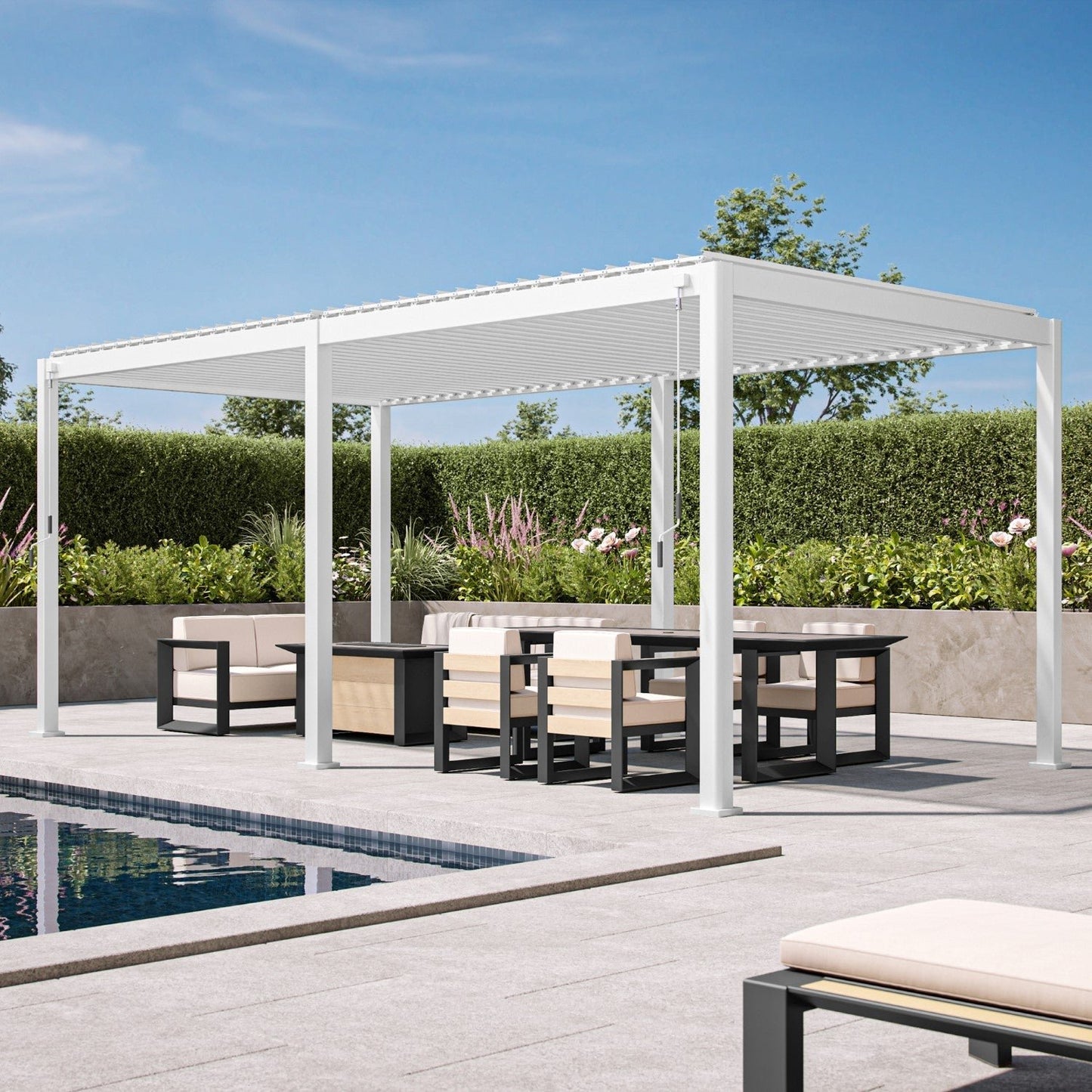 MIRADOR 111SR 10’x20′ WHITE PERGOLA