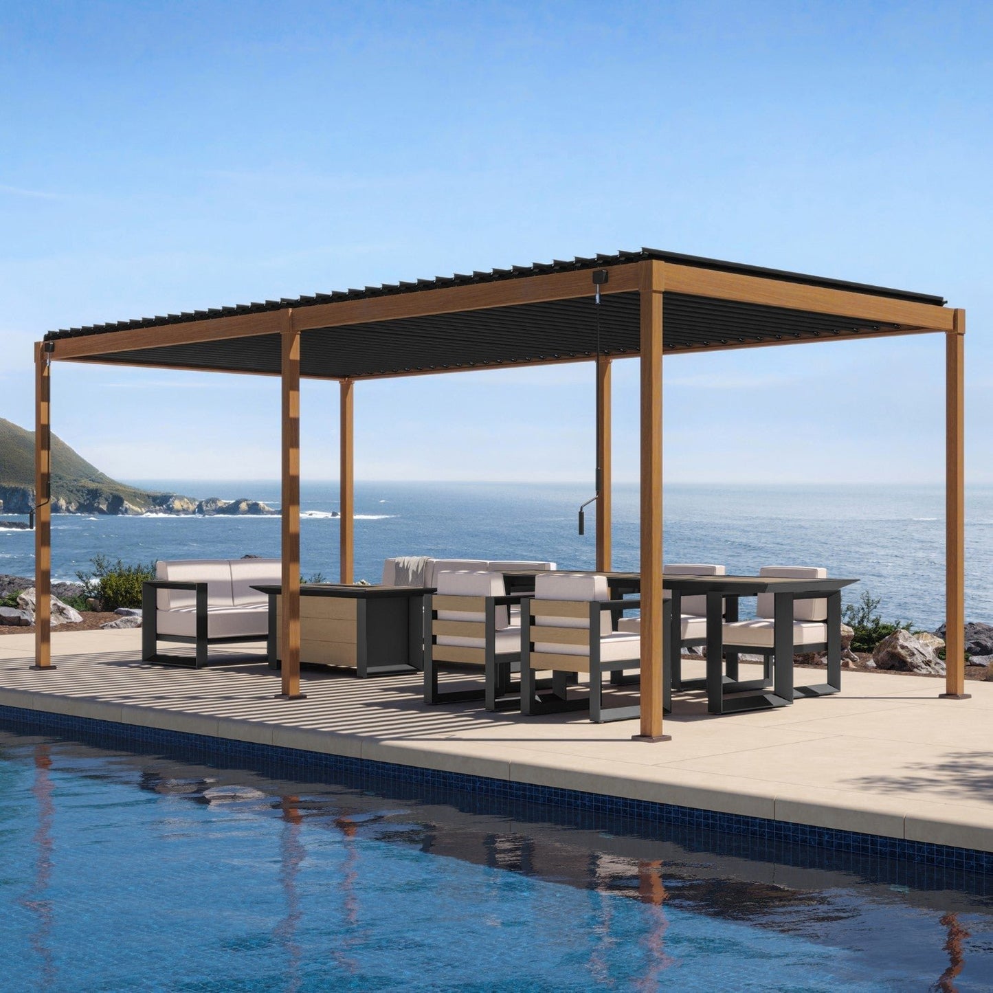 MIRADOR 111S 10’x20′ CHERRY OAK PERGOLA