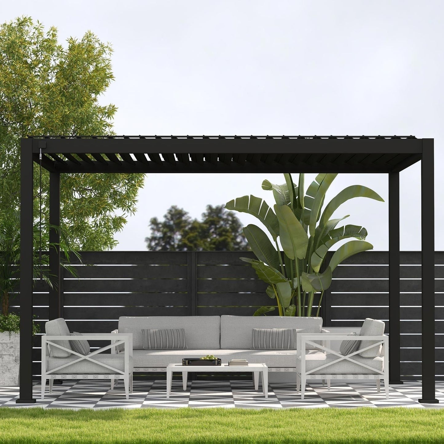 Bundle Set – Mirador 7-piece dinning set + 111SR Pergola 10*13