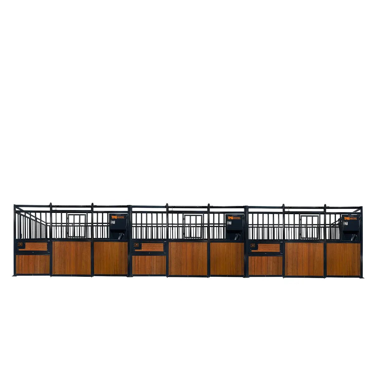 12’ Horse Stall Bamboo Panel, Vertical Bar Top, Front panel c/w Window/Feeder and Sliding Door, TMG-FHS13A or FHS13B