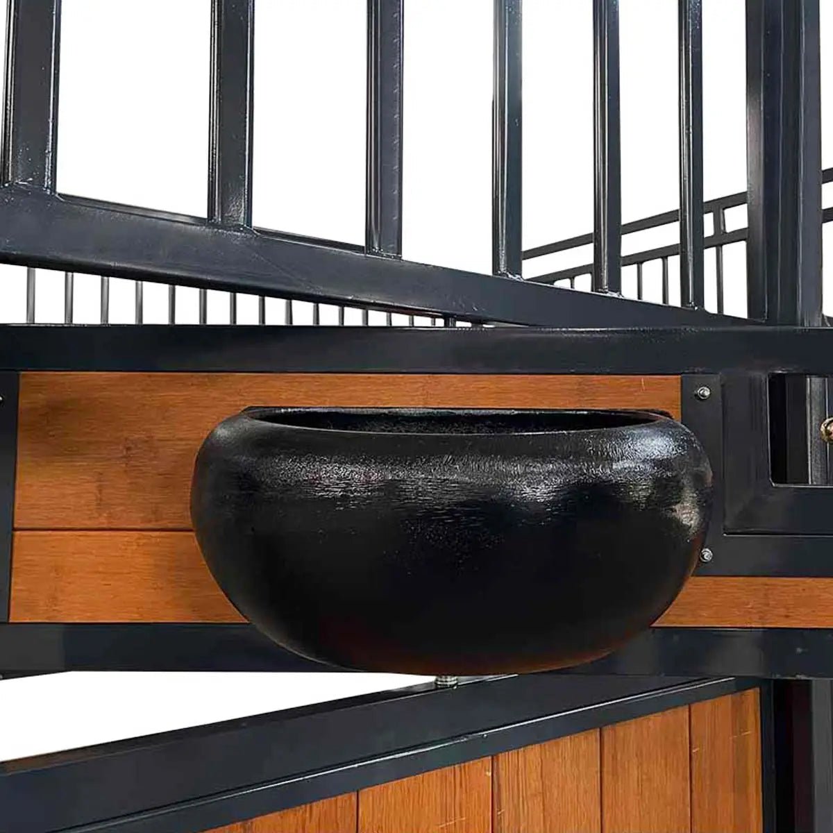 12’ Horse Stall Bamboo Panel, Vertical Bar Top, Front panel c/w Window/Feeder and Sliding Door, TMG-FHS13A or FHS13B