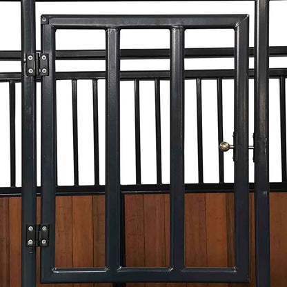 12’ Horse Stall Bamboo Panel, Vertical Bar Top, Front panel c/w Window/Feeder and Sliding Door, TMG-FHS13A or FHS13B