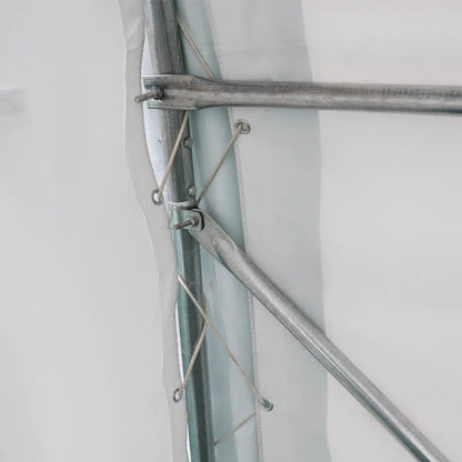 12’ x 20’ Car Shelter w/Rounded Roof & Heavy-Duty 11 OZ PE Fabric Cover, Galvanized Steel Frame, Fabric front roll-up door, TMG-ST1220R