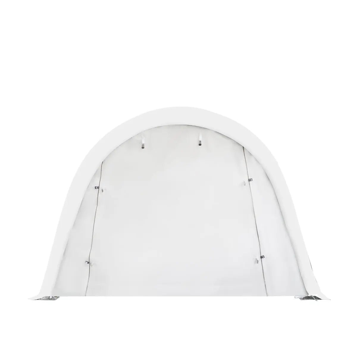 12’ x 20’ Car Shelter w/Rounded Roof & Heavy-Duty 11 OZ PE Fabric Cover, Galvanized Steel Frame, Fabric front roll-up door, TMG-ST1220R