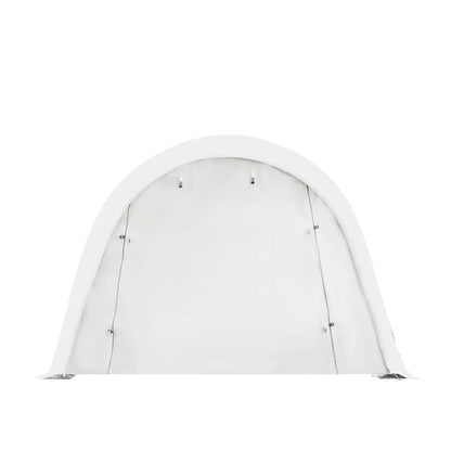 12’ x 20’ Car Shelter w/Rounded Roof & Heavy-Duty 11 OZ PE Fabric Cover, Galvanized Steel Frame, Fabric front roll-up door, TMG-ST1220R