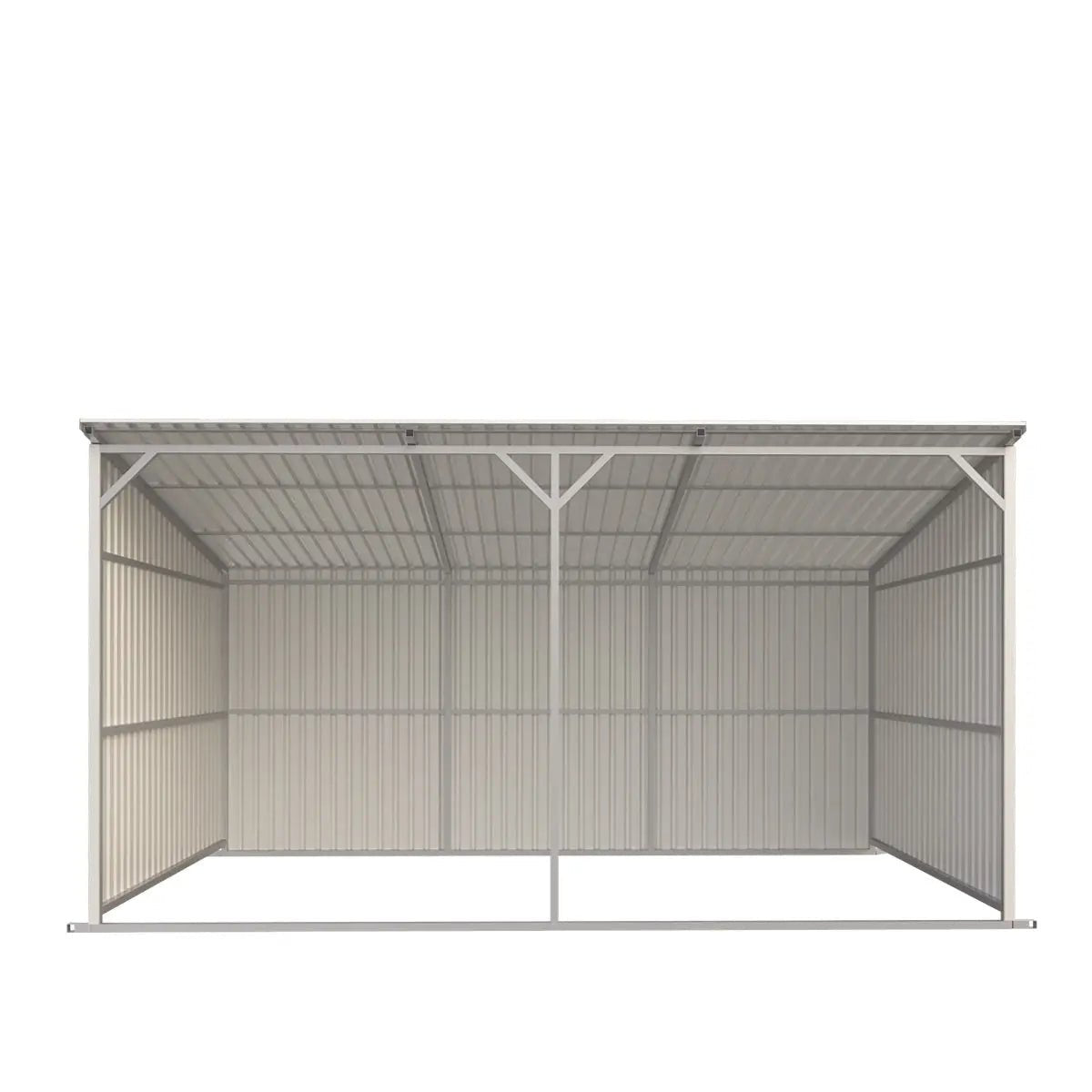12’ x 20’ Galvanized Metal Livestock Shed, 240 Sq-Ft, 27 GA Corrugated Panels, Sliding Skid Mount, TMG-MS1220L