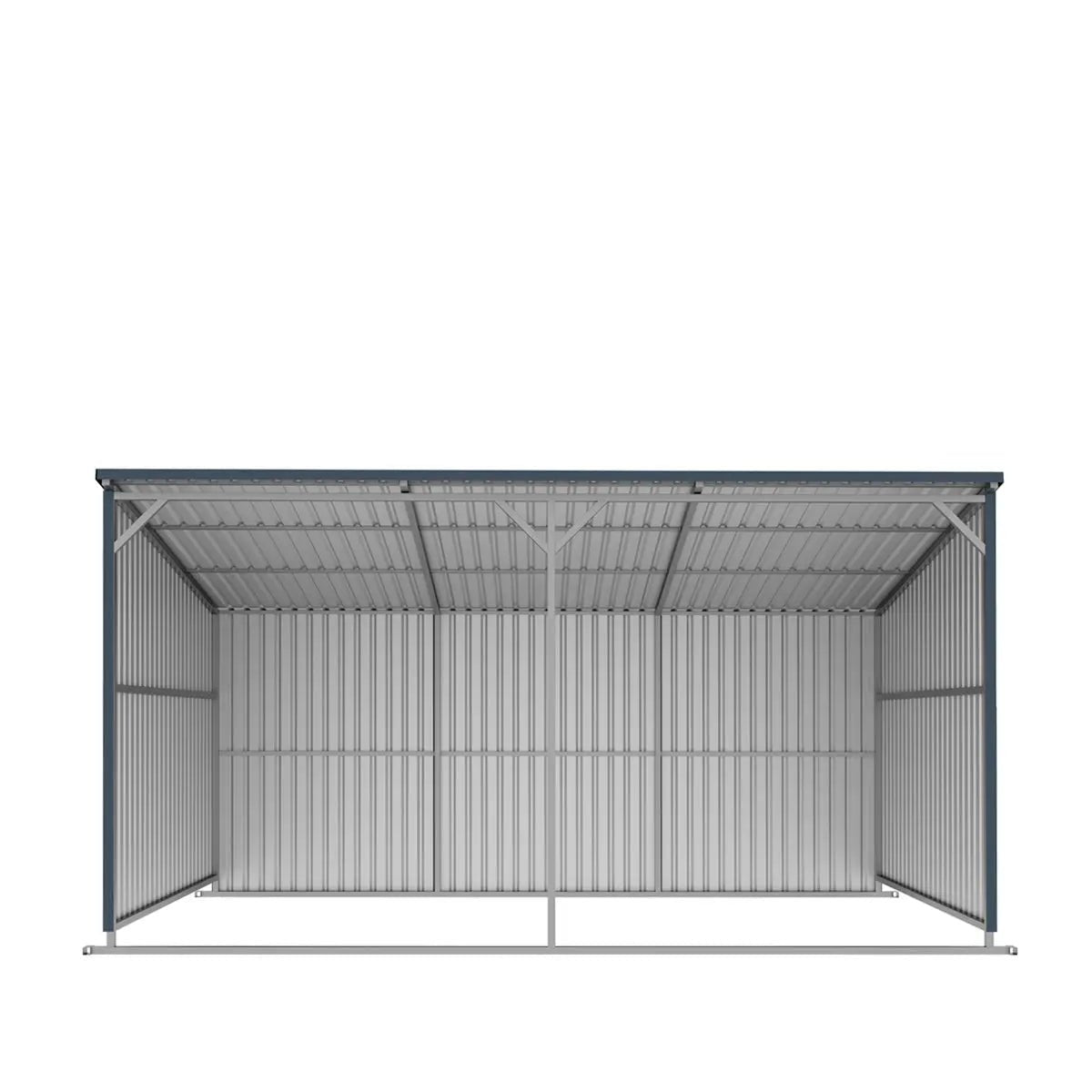 12’ x 20’ Galvanized Metal Livestock Shed, 240 Sq-Ft, 27 GA Corrugated Panels, Sliding Skid Mount, TMG-MSL1220