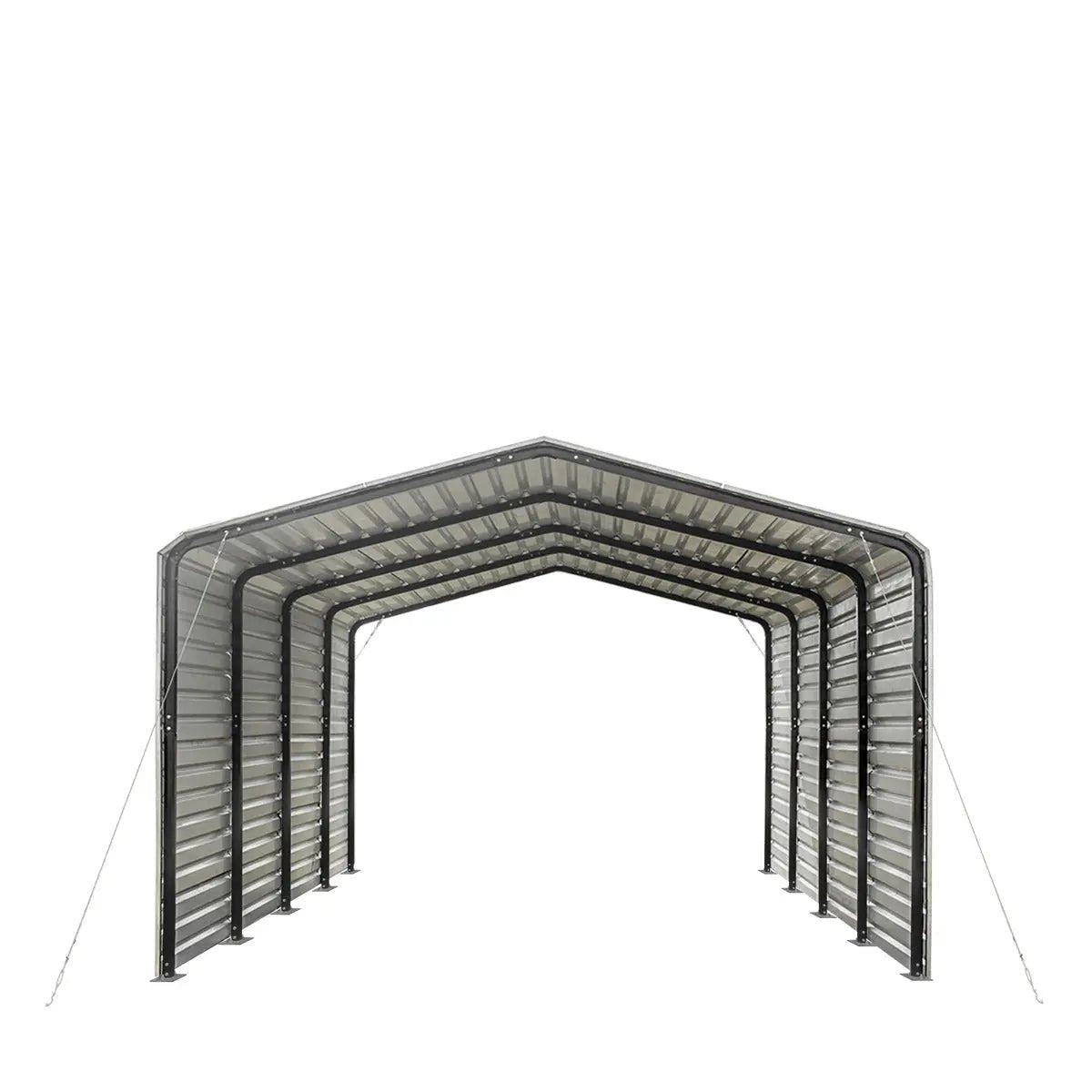 12’ x 20’ Metal Shed Carport with 8’ Enclosed Sidewalls, TMG-MSC1220F