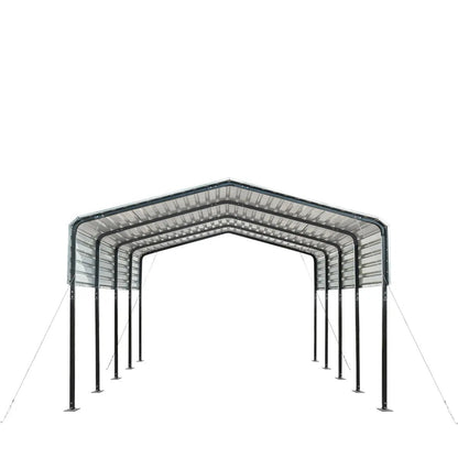 12’ x 20’ Metal Shed Carport with 8’ Open Sidewalls, TMG-MSC1220