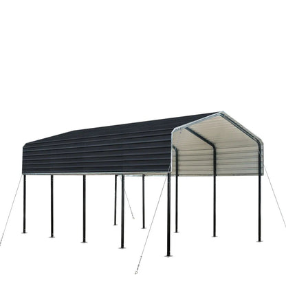 12’ x 20’ Metal Shed Carport with 8’ Open Sidewalls, TMG-MSC1220