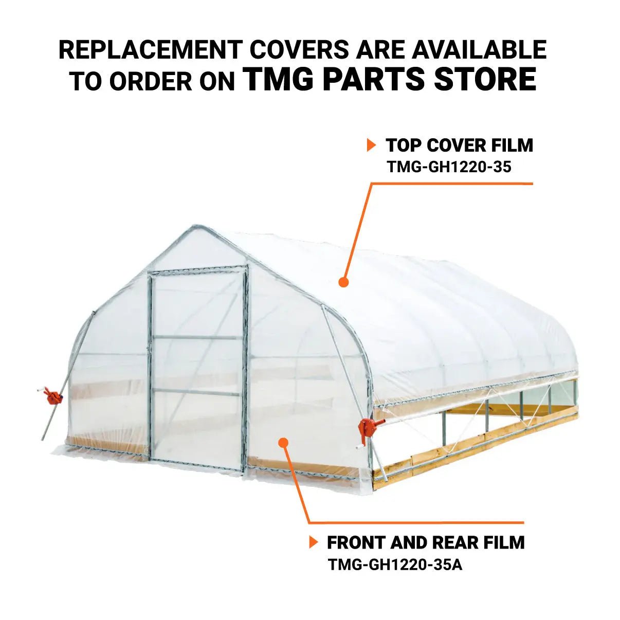 12’ x 20’ Tunnel Greenhouse Grow Tent w/6 Mil Clear EVA Plastic Film, Cold Frame, Hand Crank Roll-Up Sides, Peak Ceiling Roof, TMG-GH1220