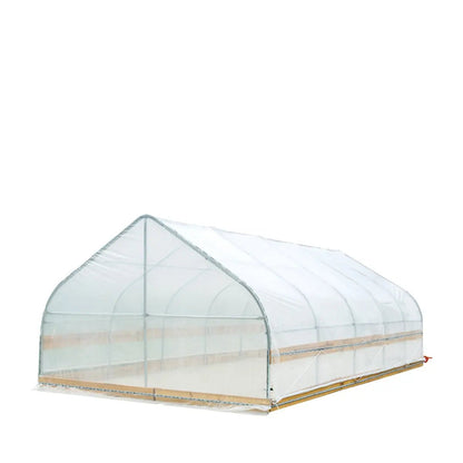 12’ x 20’ Tunnel Greenhouse Grow Tent w/6 Mil Clear EVA Plastic Film, Cold Frame, Hand Crank Roll-Up Sides, Peak Ceiling Roof, TMG-GH1220