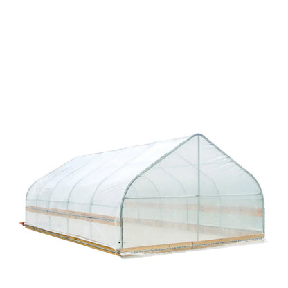 12’ x 20’ Tunnel Greenhouse Grow Tent w/6 Mil Clear EVA Plastic Film, Cold Frame, Hand Crank Roll-Up Sides, Peak Ceiling Roof, TMG-GH1220