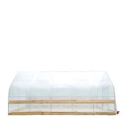 12’ x 20’ Tunnel Greenhouse Grow Tent w/6 Mil Clear EVA Plastic Film, Cold Frame, Hand Crank Roll-Up Sides, Peak Ceiling Roof, TMG-GH1220