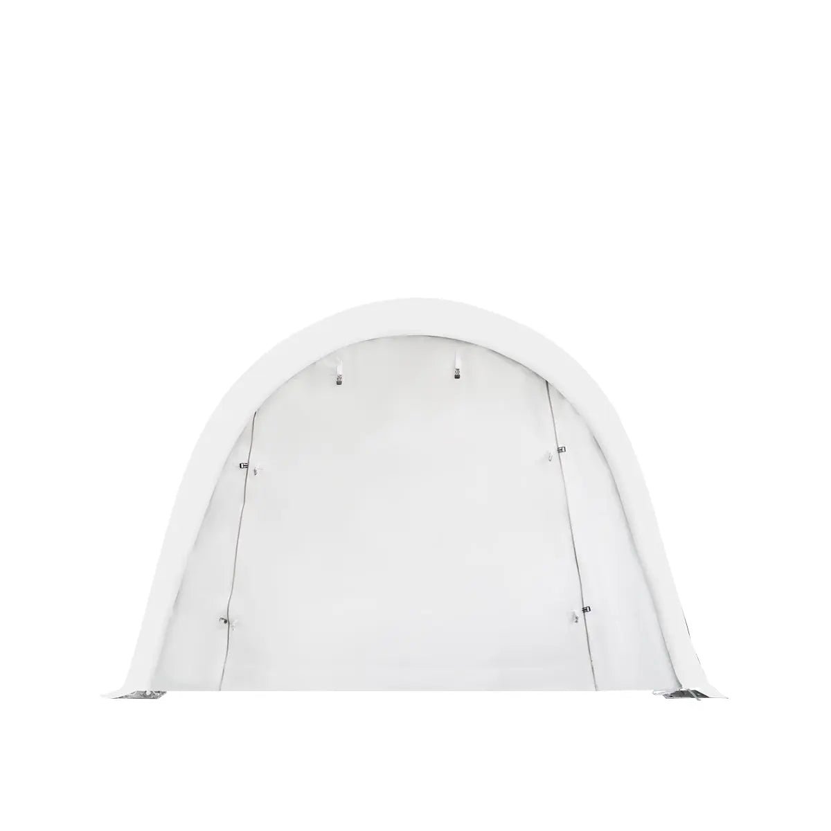 12’ x 30’ Car Shelter w/Rounded Roof & Heavy-Duty 11 OZ PE Fabric Cover, Galvanized Steel Frame, Fabric front roll-up door, TMG-ST1230R