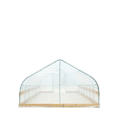 12’ x 30’ Tunnel Greenhouse Grow Tent w/6 Mil Clear EVA Plastic Film, Cold Frame, Hand Crank Roll-Up Sides, Peak Ceiling Roof, TMG-GH1230