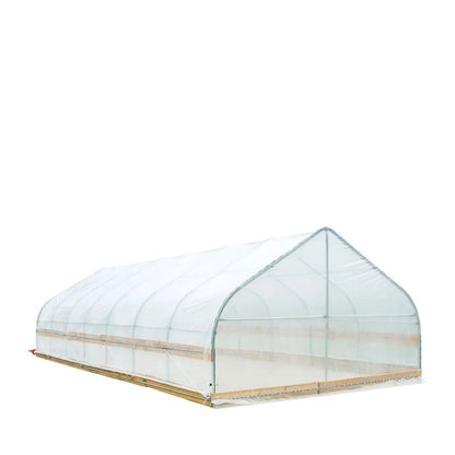 12’ x 30’ Tunnel Greenhouse Grow Tent w/6 Mil Clear EVA Plastic Film, Cold Frame, Hand Crank Roll-Up Sides, Peak Ceiling Roof, TMG-GH1230
