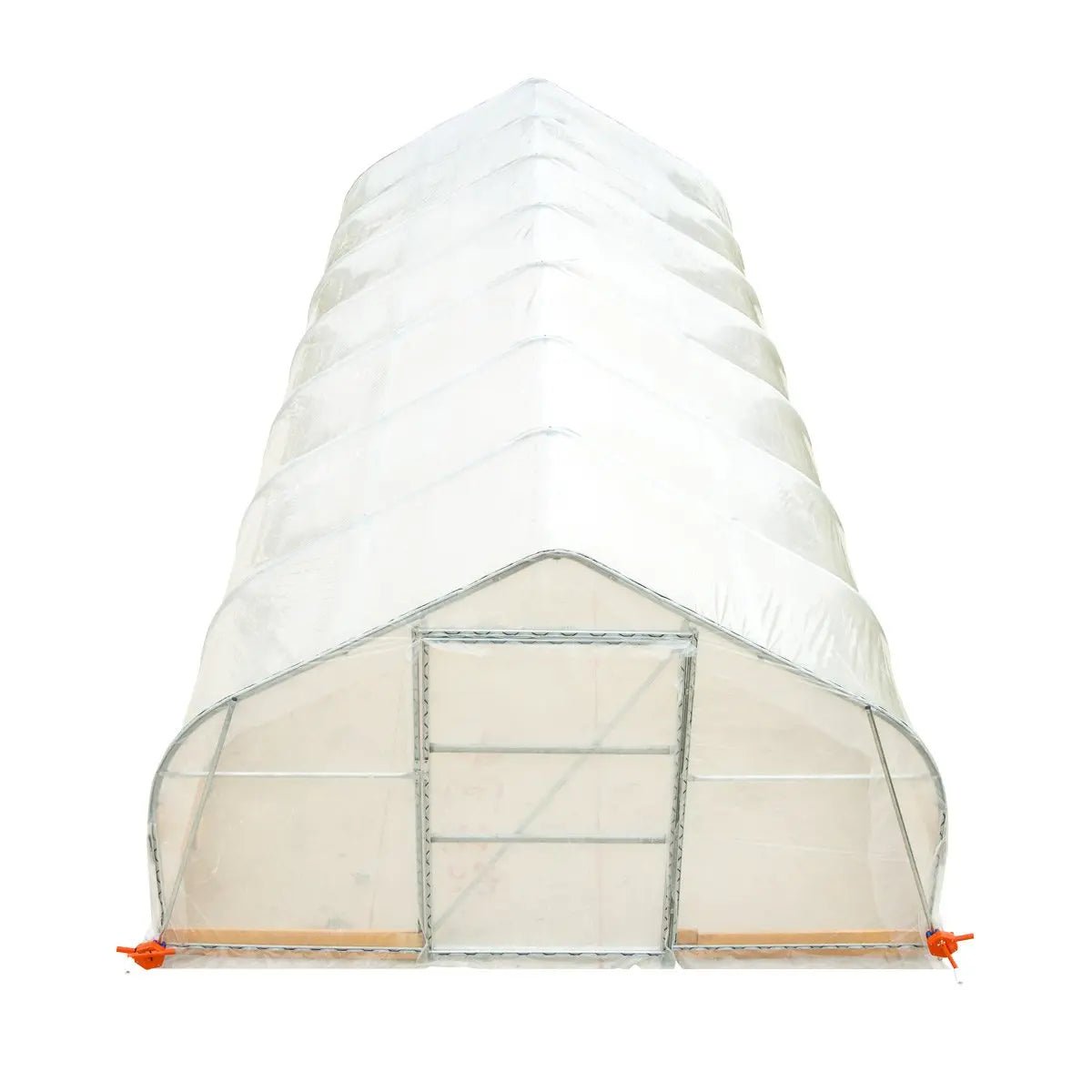 12’ x 30’ Tunnel Greenhouse Grow Tent w/6 Mil Clear EVA Plastic Film, Cold Frame, Hand Crank Roll-Up Sides, Peak Ceiling Roof, TMG-GH1230