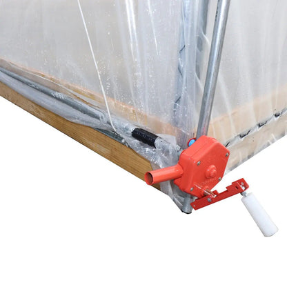 12’ x 60’ Tunnel Greenhouse Grow Tent w/6 Mil Clear EVA Plastic Film, Cold Frame, Hand Crank Roll-Up Sides, Peak Ceiling Roof, TMG-GH1260