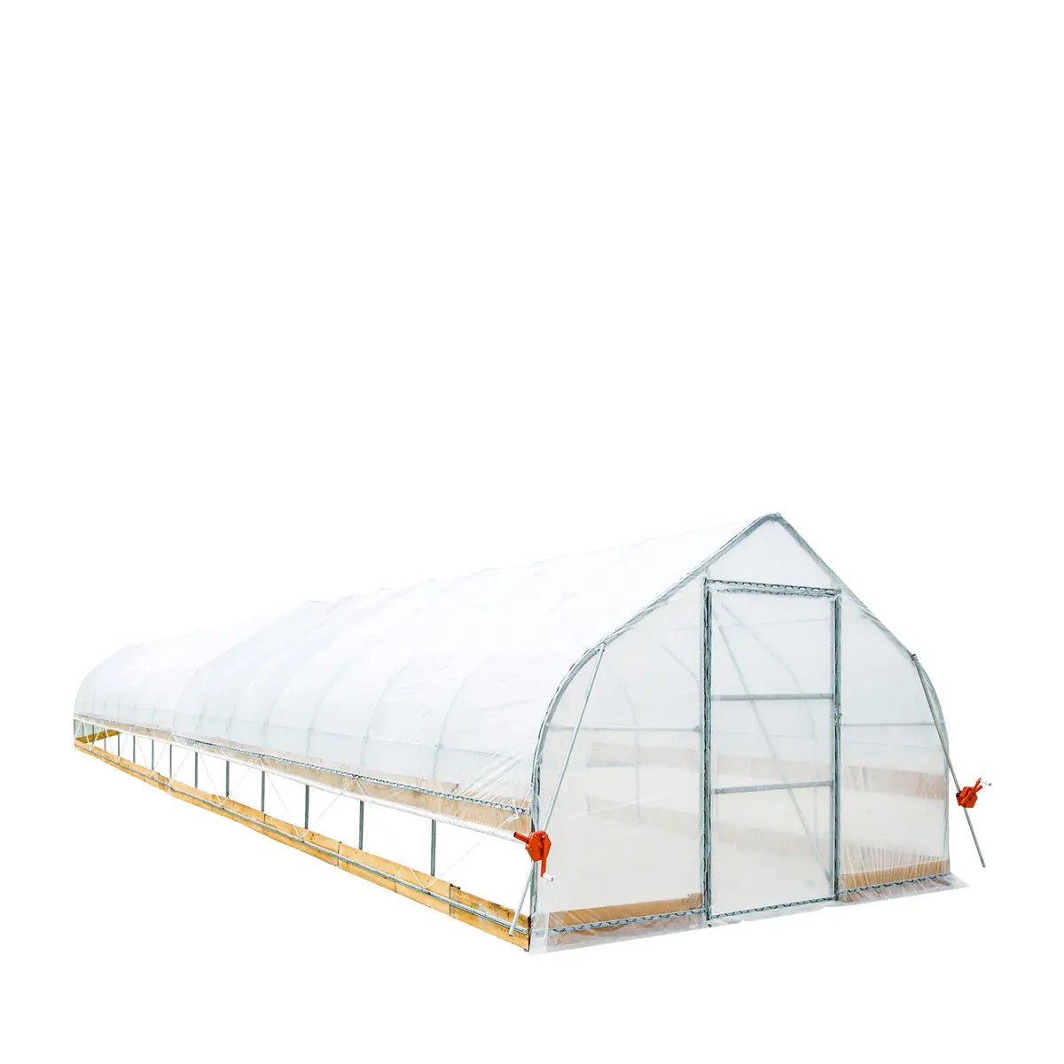 12’ x 60’ Tunnel Greenhouse Grow Tent w/6 Mil Clear EVA Plastic Film, Cold Frame, Hand Crank Roll-Up Sides, Peak Ceiling Roof, TMG-GH1260