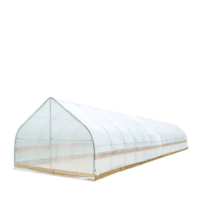 12’ x 60’ Tunnel Greenhouse Grow Tent w/6 Mil Clear EVA Plastic Film, Cold Frame, Hand Crank Roll-Up Sides, Peak Ceiling Roof, TMG-GH1260
