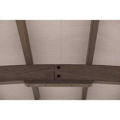 SummerCove 10 ft. x 14 ft. Light Gray Cedar Frame Arched Pergola with Shelves