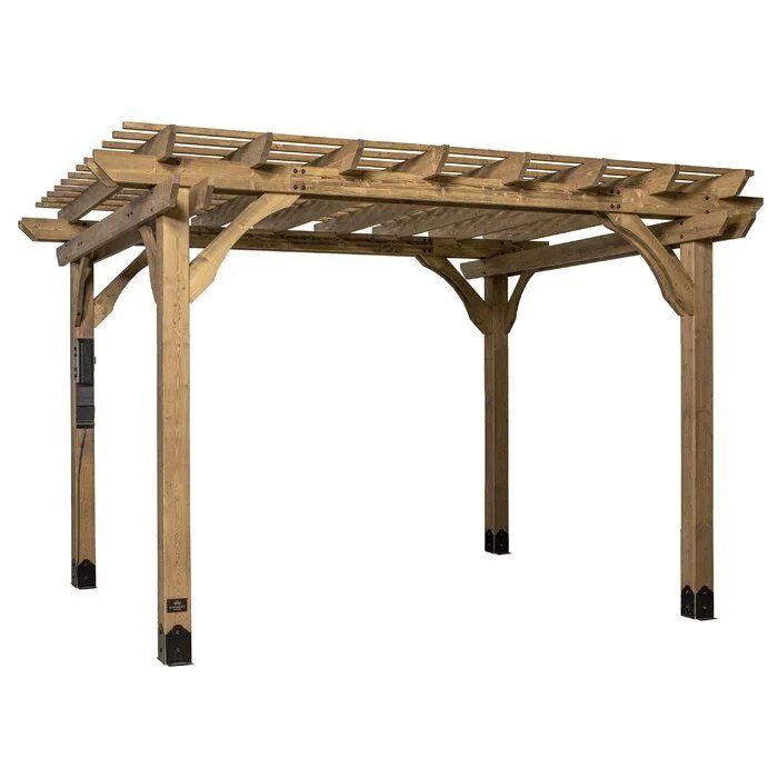 12 Ft. W x 10 Ft. D Solid Wood Pergola