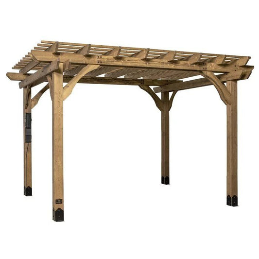 12 Ft. W x 10 Ft. D Solid Wood Pergola