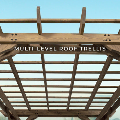 12×10 Fairhaven Pergola, Rustic Finish