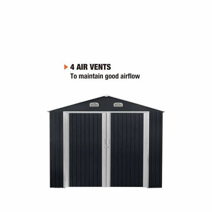 13’ x 20’ Metal Garage Shed with Double Front Doors, 7’9″ Peak Height, Side Entry Door, 240 Sq-Ft Floor Space, TMG-MS1320A