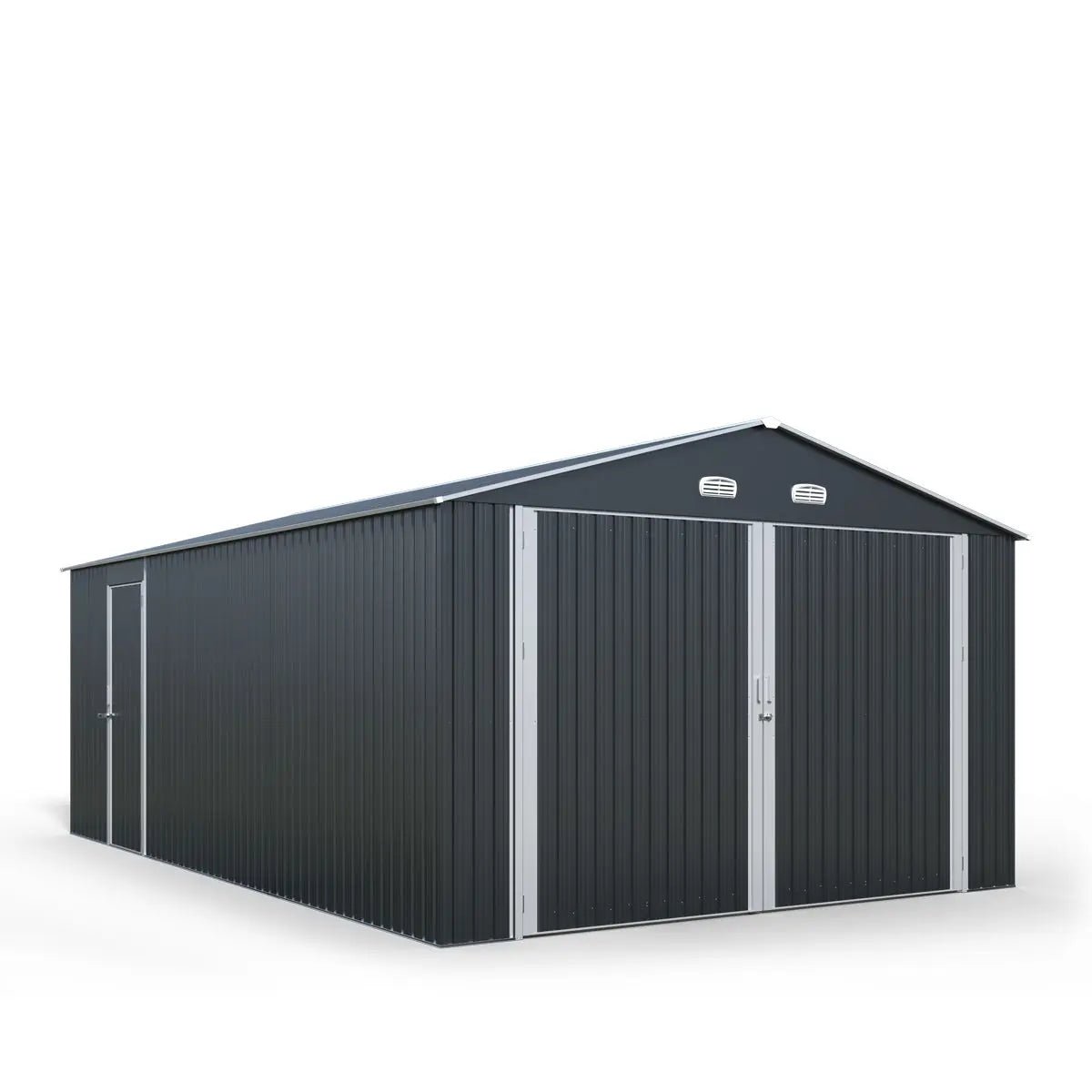 13’ x 20’ Metal Garage Shed with Double Front Doors, 7’9″ Peak Height, Side Entry Door, 240 Sq-Ft Floor Space, TMG-MS1320A