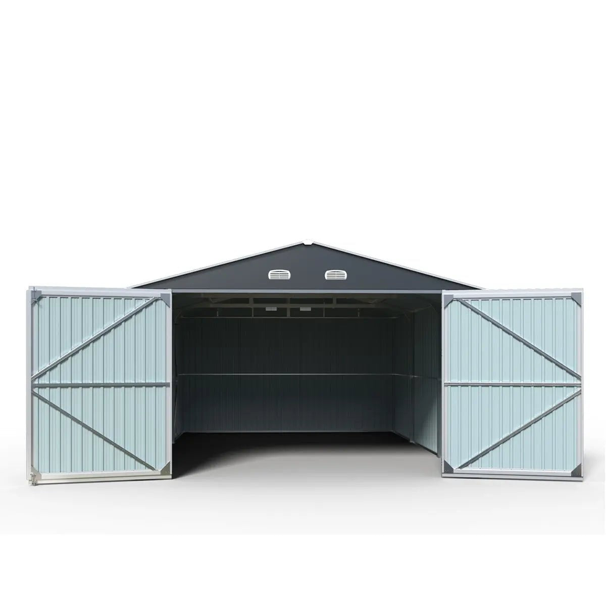 13’ x 20’ Metal Garage Shed with Double Front Doors, 7’9″ Peak Height, Side Entry Door, 240 Sq-Ft Floor Space, TMG-MS1320A