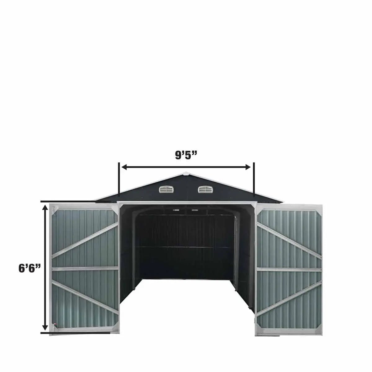 13’ x 20’ Metal Garage Shed with Double Front Doors, 7’9″ Peak Height, Side Entry Door, 240 Sq-Ft Floor Space, TMG-MS1320A