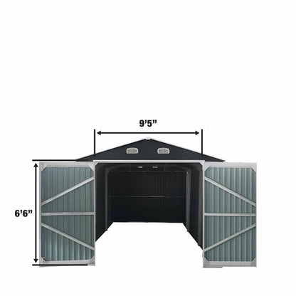 13’ x 20’ Metal Garage Shed with Double Front Doors, 7’9″ Peak Height, Side Entry Door, 240 Sq-Ft Floor Space, TMG-MS1320A