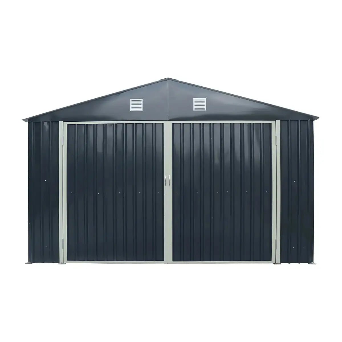 Pro Series 13′ x 20′ Metal Garage Shed with Double Front Doors and Side Entry Door, 8’6″ Peak Height TMG-MS1320B