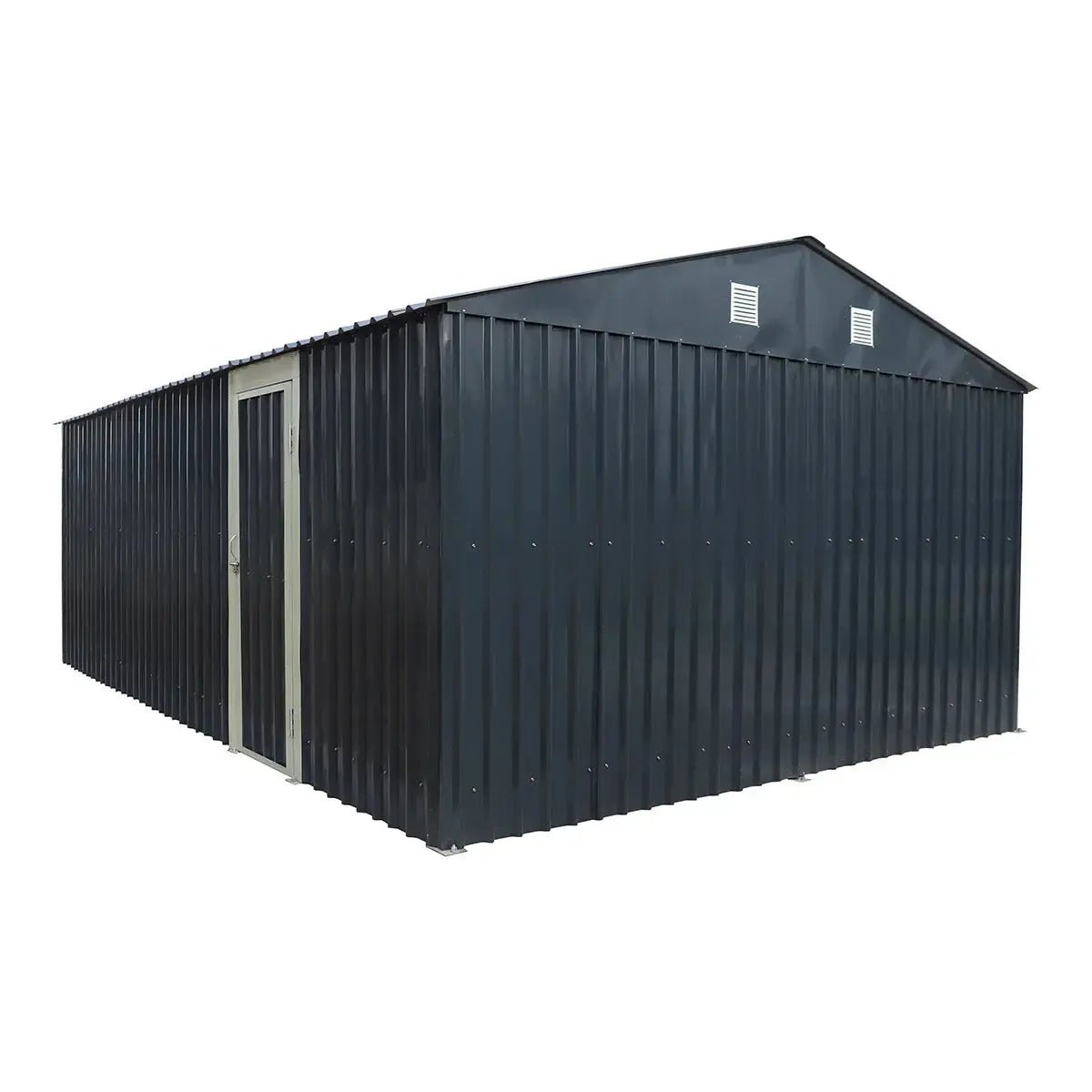 Pro Series 13′ x 20′ Metal Garage Shed with Double Front Doors and Side Entry Door, 8’6″ Peak Height TMG-MS1320B
