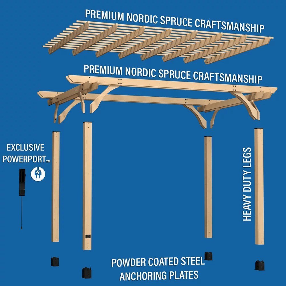 14X10 FAIRHAVEN PERGOLA NATURAL