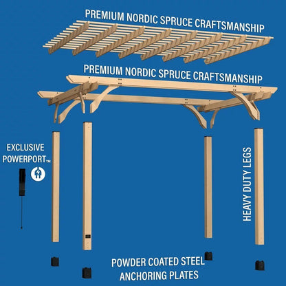 14X10 FAIRHAVEN PERGOLA NATURAL
