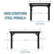 14X10 STRATFORD TRADITIONAL STEEL PERGOLA WITH SAIL SHADE SOFT CANOPY