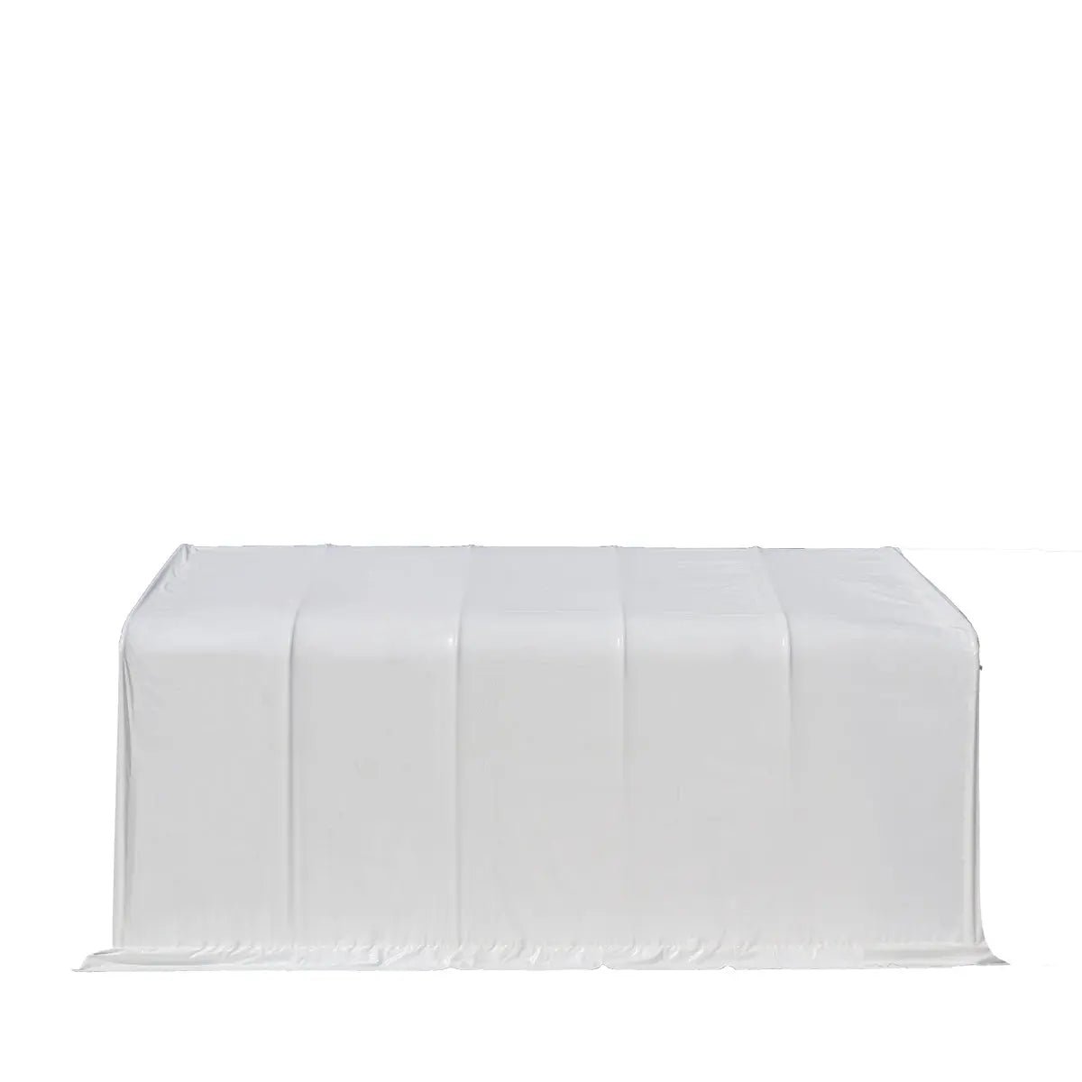 15’ x 25’ RV/Motorhome Storage Shelter, 17 oz PVC Fabric Cover, Front Roll-Up Door, Enclosed Rear Wall, 3-Layer Galvanized Steel Frame, 10’ Straight Sidewalls, TMG-ST1525