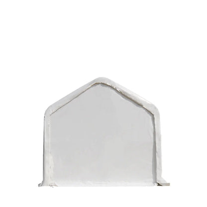 15’ x 25’ RV/Motorhome Storage Shelter, 17 oz PVC Fabric Cover, Front Roll-Up Door, Enclosed Rear Wall, 3-Layer Galvanized Steel Frame, 10’ Straight Sidewalls, TMG-ST1525