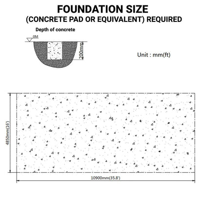 15’ x 35’ RV/Motorhome Storage Shelter, 17 oz PVC Fabric Cover, Front Roll-Up Door, Enclosed Rear Wall, 3-Layer Galvanized Steel Frame, 10’ Straight Sidewalls, TMG-ST1535